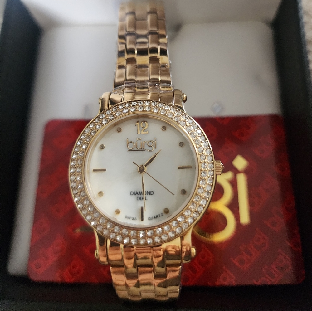 Burgi Diamond Mother Of Pearl Dial